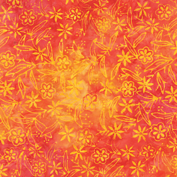 CALYPSO BATIK 4332 13 Floral Orange Moda Classics