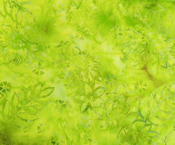 BOHO BEACH BATIK 80210 71 Tropical Flowers Lime Green Banyan Batiks