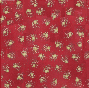 FABULOUS FELINES 1108 4M Cat Paw Prints Red Laurel Burch Clothworks