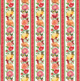 MORNING BLOSSOM 24918 10 White Floral Stripe Michel Design Works Northcott