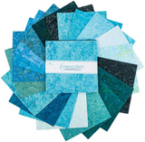 EXPRESSIONS BATIK 10 SHDTURTL 42 Shades of Turquoise and Teal Stacker Riley Blake