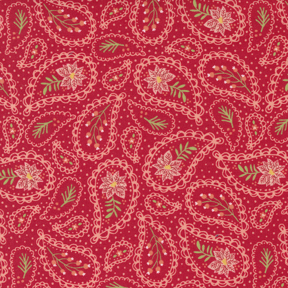 JOYFUL JOYFUL 20804 22 Poinsettia Red Paisley Stacy Iest Hsu Moda