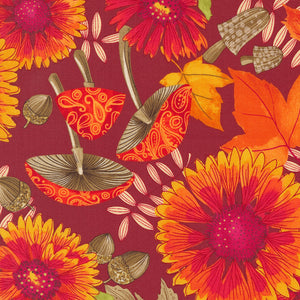 FOREST FROLIC 48740 16 Cinnamon Floral Robin Pickens