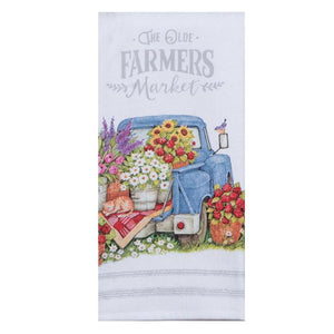 FARMERS MARKET R7573 Terry Towels Truck Flowers Kay Dee Designs