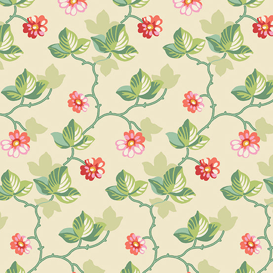 POPPIES A 751 L Linen Floral Vines Andover