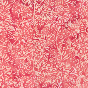 DANDELION WISHES BATIK 83041 21 Swirls Vines Blush Pink Banyan Batik