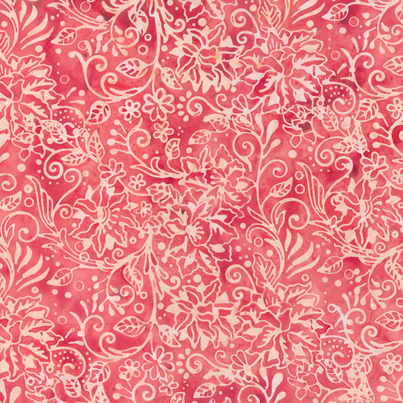 DANDELION WISHES BATIK 83041 21 Swirls Vines Blush Pink Banyan Batik