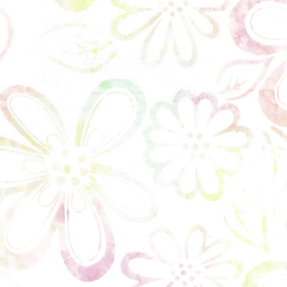 SCRIBBLES BATIK 83080 14 Creme Flowers Banyan Batik