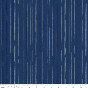 SOUTH HILL c12665 Navy Blue Stripes Fran Gutlick Riley Blake