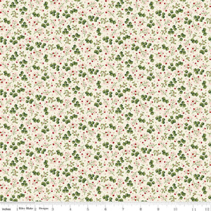 YULETIDE FOREST c13543 Cream Berry Sprigs Katherine Lenius Riley Blake