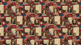AMERICA 250 DP28368 24 Red Multi Founding Fathers Linda Ludovico Stonehenge Northcott