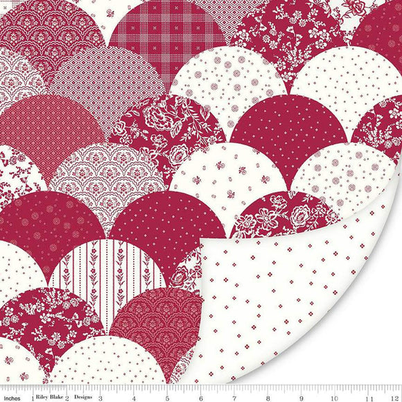 DOUBLE LUSH VELVET LV 16565 Red Delicious Scallops Riley Blake