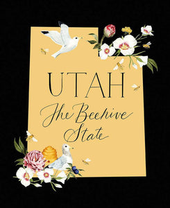THE BEEHIVE STATE C12535 Black Panel Utah Shealeen Louise Riley Blake