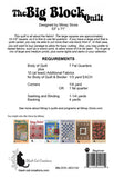 BIG BLOCK QUILT BCC142 Quilt Pattern By Minary Sirois Black Cat Creations
