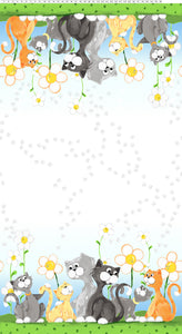 KITTY THE CAT 20391 100 White Double Border Susybee Clothworks