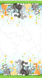 KITTY THE CAT 20391 100 White Double Border Susybee Clothworks