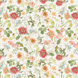 HUMMINGBIRD DAYS Y4725 2 Cream Mixed Floral Katie Pertiet Clothworks