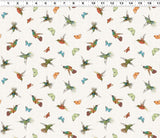 HUMMINGBIRD DAYS Y4728 2 Hummingbirds Creme Katie Pertiet Clothworks
