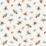 HUMMINGBIRD DAYS Y4728 2 Hummingbirds Creme Katie Pertiet Clothworks