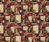AMERICA 250 DP28368 24 Red Multi Founding Fathers Linda Ludovico Stonehenge Northcott