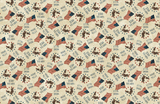 AMERICA 250 DP28370 12 Beige Multi Toss Linda Ludovico Stonehenge Northcott