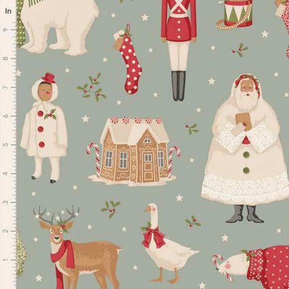MERRY LITTLE CHRISTMAS TIL 100630 Duckegg Blue Winterfriends Tone Finnanger Tilda