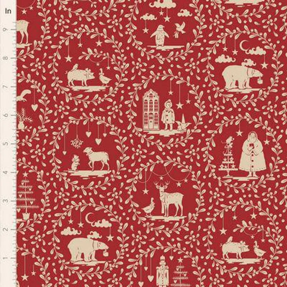 MERRY LITTLE CHRISTMAS TIL 100625 Burgundy Paperscenes Tone Finnanger Tilda