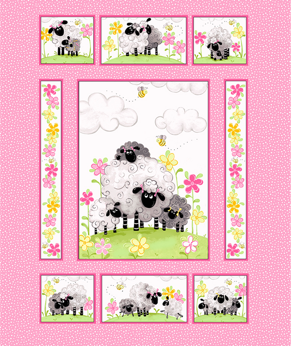 LAL THE LAMB 20300 520 White Mama Panel Susybee Clothworks