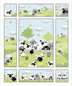 LEWE THE EWE 20434 100 White Sheep Panel Susybee Clothworks