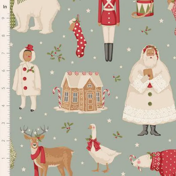MERRY LITTLE CHRISTMAS TIL 100630 Duckegg Blue Winterfriends Tone Finnanger Tilda