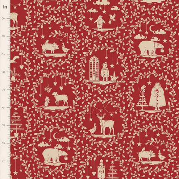 MERRY LITTLE CHRISTMAS TIL 100625 Burgundy Paperscenes Tone Finnanger Tilda