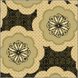 SONORA 3331 12 Serendipity Flowers Green/Sand Mitzi Powers Benartex FQ
