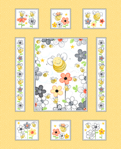 SWEET BEES 20360 310 Yellow Panel Susybee Clothworks