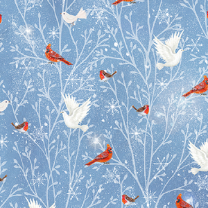 WOODLAND DREAM 26477 B Med Blue Birds Quilting Treasures