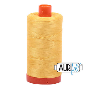 AURIFIL THREAD BMK50 1135 Pale Yellow 50 wt 1300 MT 100% Cotton Mako