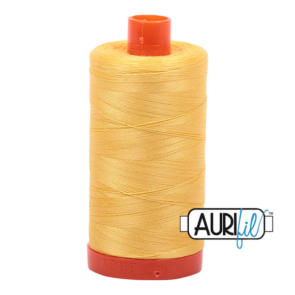 AURIFIL THREAD BMK50 1135 Pale Yellow 50 wt 1300 MT 100% Cotton Mako