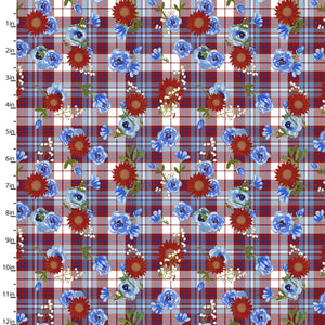 AMERICAN SPIRIT 16069 Flowers on Plaid Beth Albert 3 Wishes
