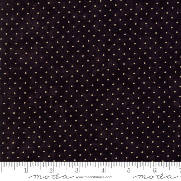 ESSENTIAL DOTS 8654 28 Brown Dots on Black MODA BASICS