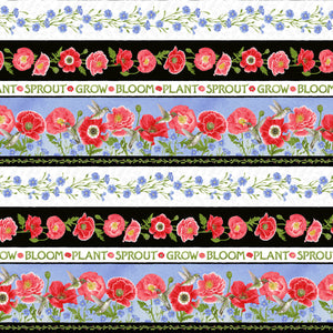 POPPY MEADOWS 1989 89 Red Border Stripe Henry Glass