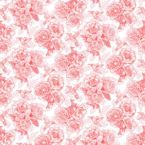POPPY MEADOWS 1992 18 Red Toile Henry Glass