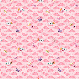 APRIL SHOWERS 22593 21 Umbrellas Pink Northcott