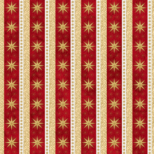 ANGELS ABOVE 22892M 24 Stripes Red Metallic Deborah Edwards Northcott