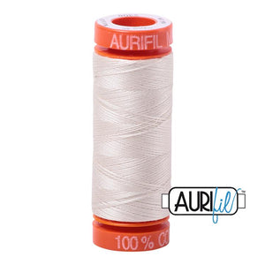 AURIFIL THREAD BMK50 2309 Silver White 50 wt 218 Yard 100% Cotton Mako
