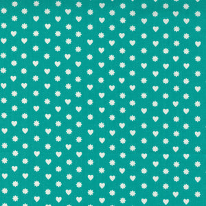 LOVE LILY 24115 17 Surf Turquoise Dots April Rosenthal Moda