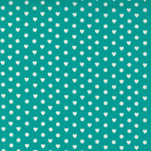 LOVE LILY 24115 17 Surf Turquoise Dots April Rosenthal Moda