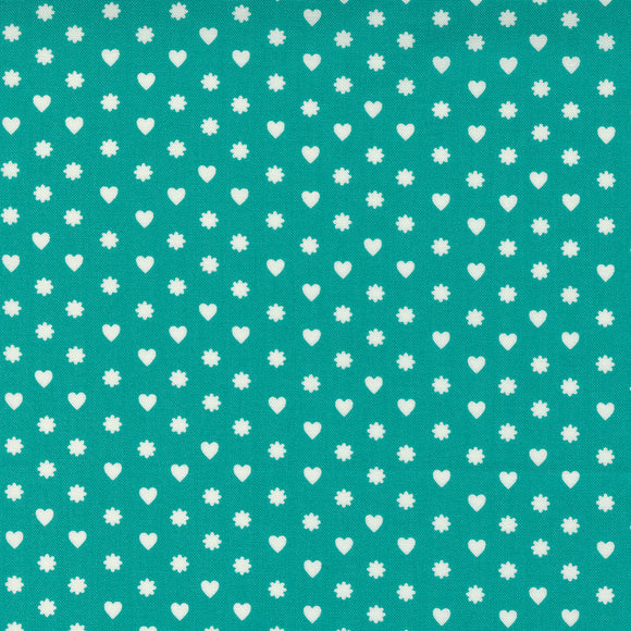LOVE LILY 24115 17 Surf Turquoise Dots April Rosenthal Moda
