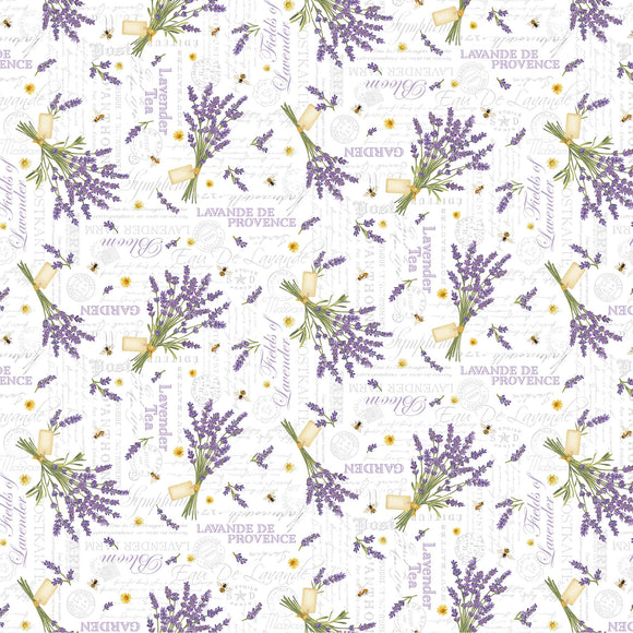 LAVENDER MARKET 3 24471 10 White Flowers Deborah Edwards Northcott
