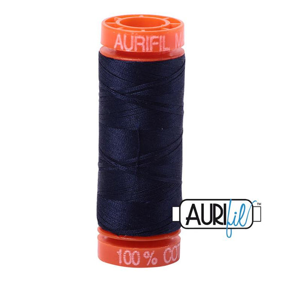 AURIFIL THREAD BMK50 2785 Very Dark Navy Blue 50 wt 218 Yard 100% Cotton Mako