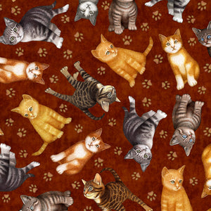 FELICITY CAT 28490 T Rust Kittens Dan Morris Quilting Treasures