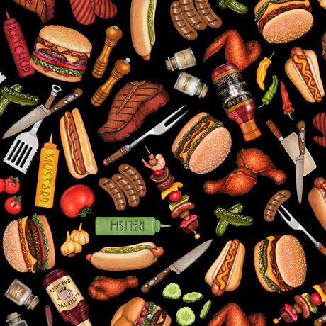 ORDER UP 28516 J BBQ Black Dan Morris Quilting Treasures